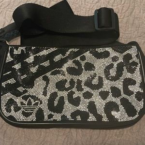Adidas Mini Airliner Rhinestone Leopard Print Mini Bag / Purse